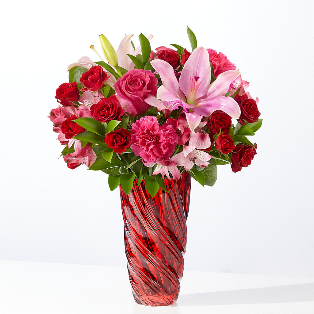 In Love Bouquet with Luxe Swirl Vase – EUGENE'S FLOWER HOME, Springfield OR