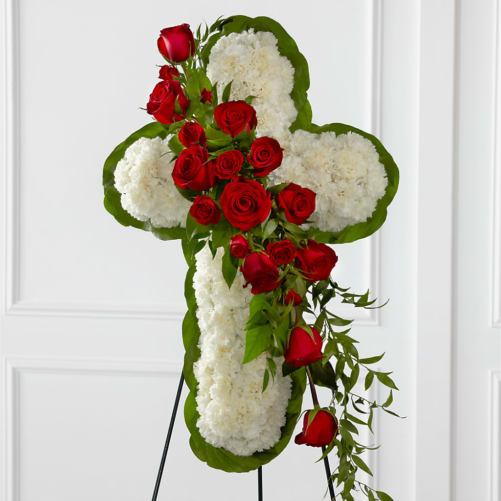 Floral Cross Easel – EUGENE'S FLOWER HOME, Springfield OR