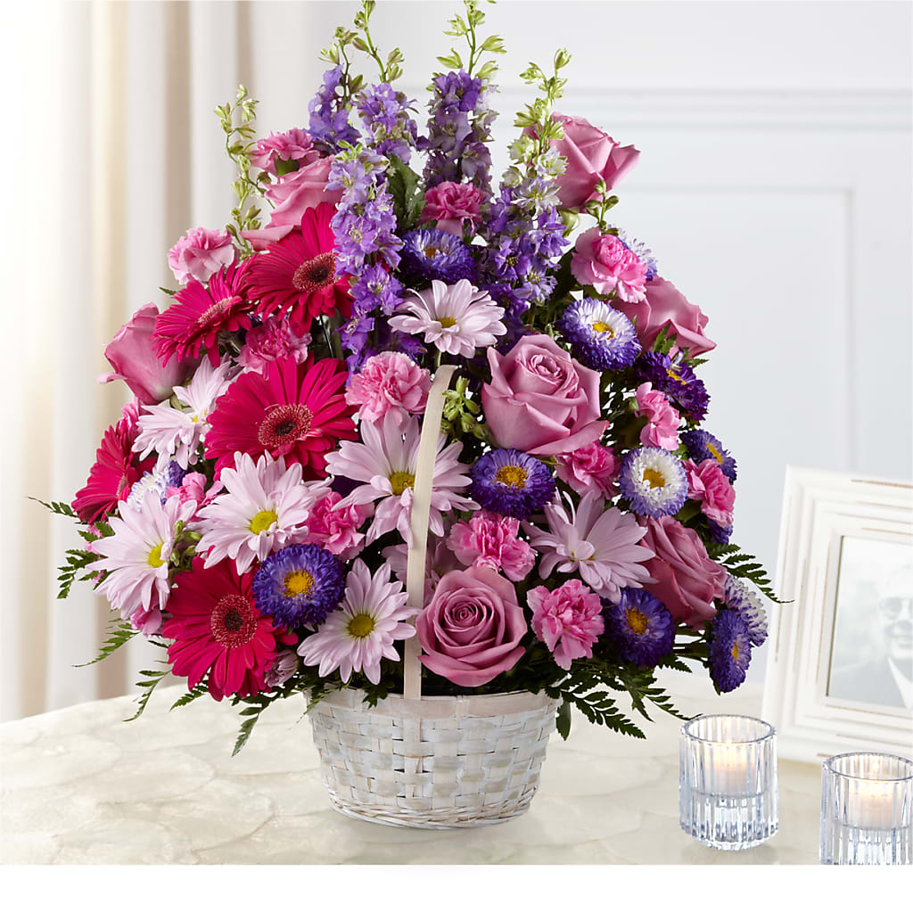 Pastel Peace Basket – EUGENE'S FLOWER HOME, Springfield OR