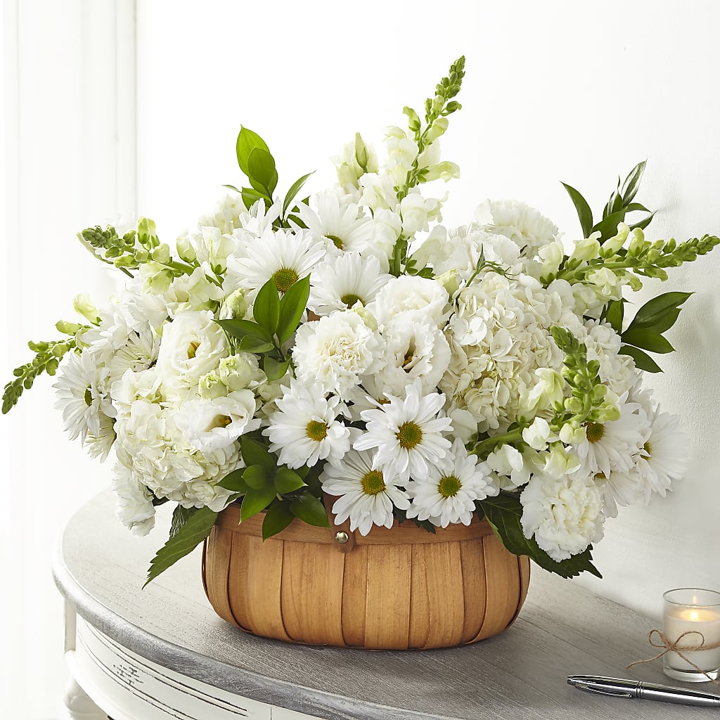 Pure Ivory Basket – EUGENE'S FLOWER HOME, Springfield OR