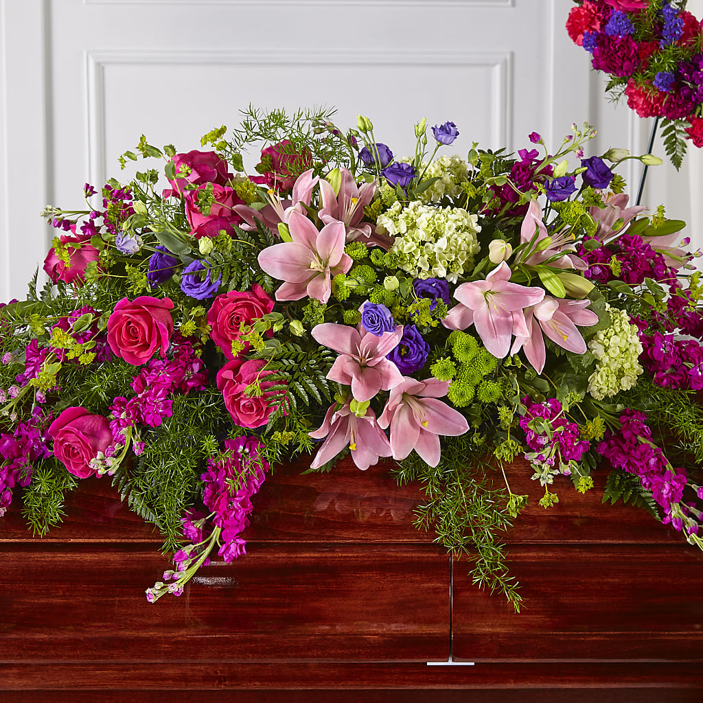 Radiant Tribute Casket Spray – EUGENE'S FLOWER HOME, Springfield OR