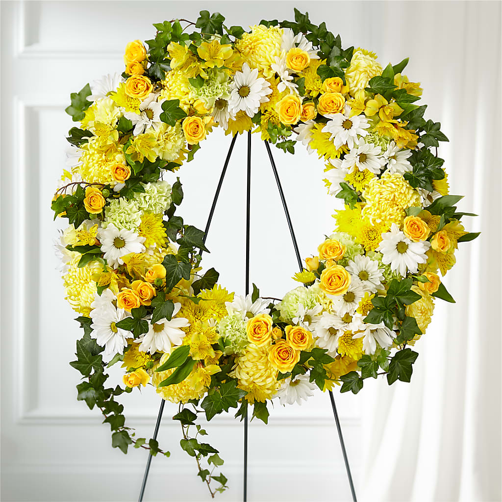 Golden Remembrance Wreath – EUGENE'S FLOWER HOME, Springfield OR