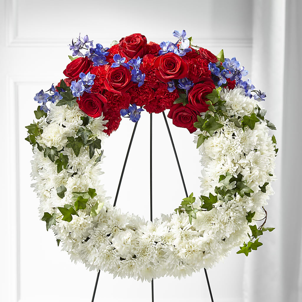 Patriotic Passion Wreath – EUGENE'S FLOWER HOME, Springfield OR
