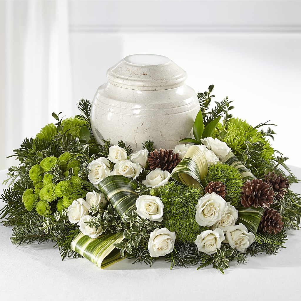 Precious Evergreen Cremation Adornment – EUGENE'S FLOWER HOME, Springfield OR