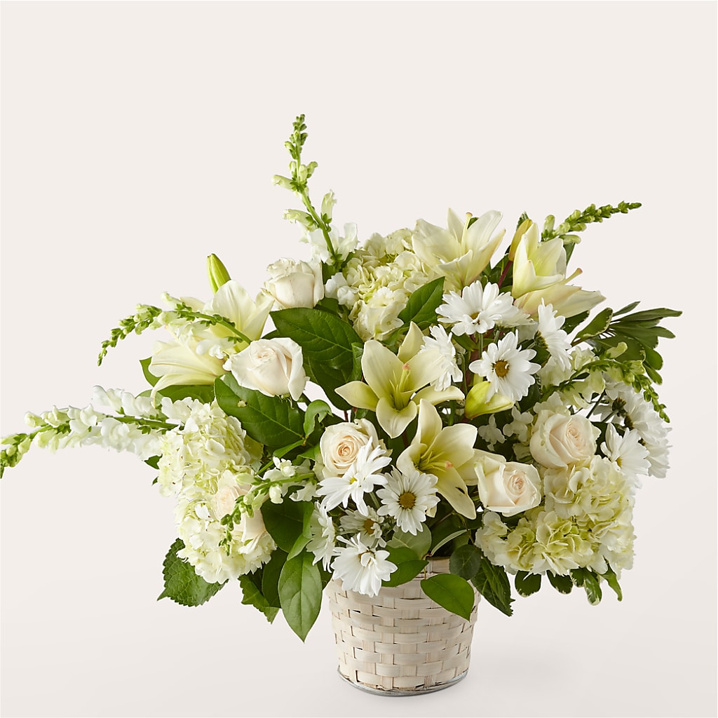 Ivory Elegance Floral Basket – EUGENE'S FLOWER HOME, Springfield OR