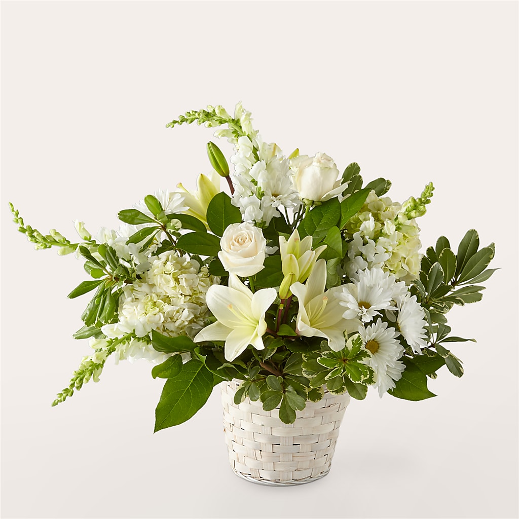 Ivory Elegance Floral Basket – EUGENE'S FLOWER HOME, Springfield OR