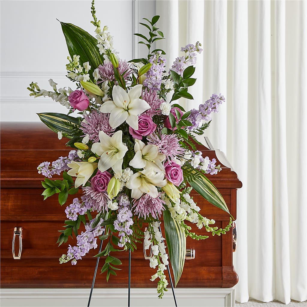 Grateful Hearts Standing Spray – EUGENE'S FLOWER HOME, Springfield OR