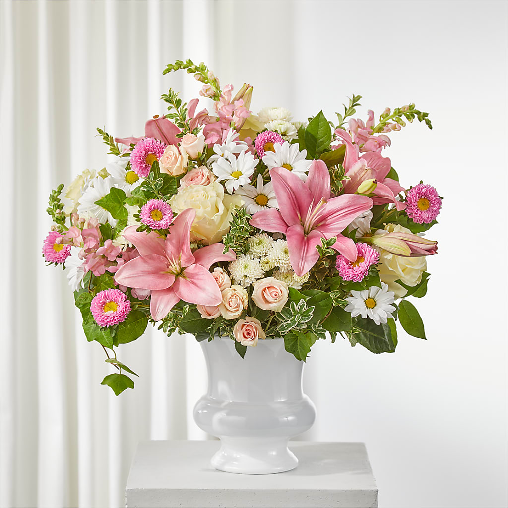 Empathetic Blooms Urn Arrangement – EUGENE'S FLOWER HOME, Springfield OR