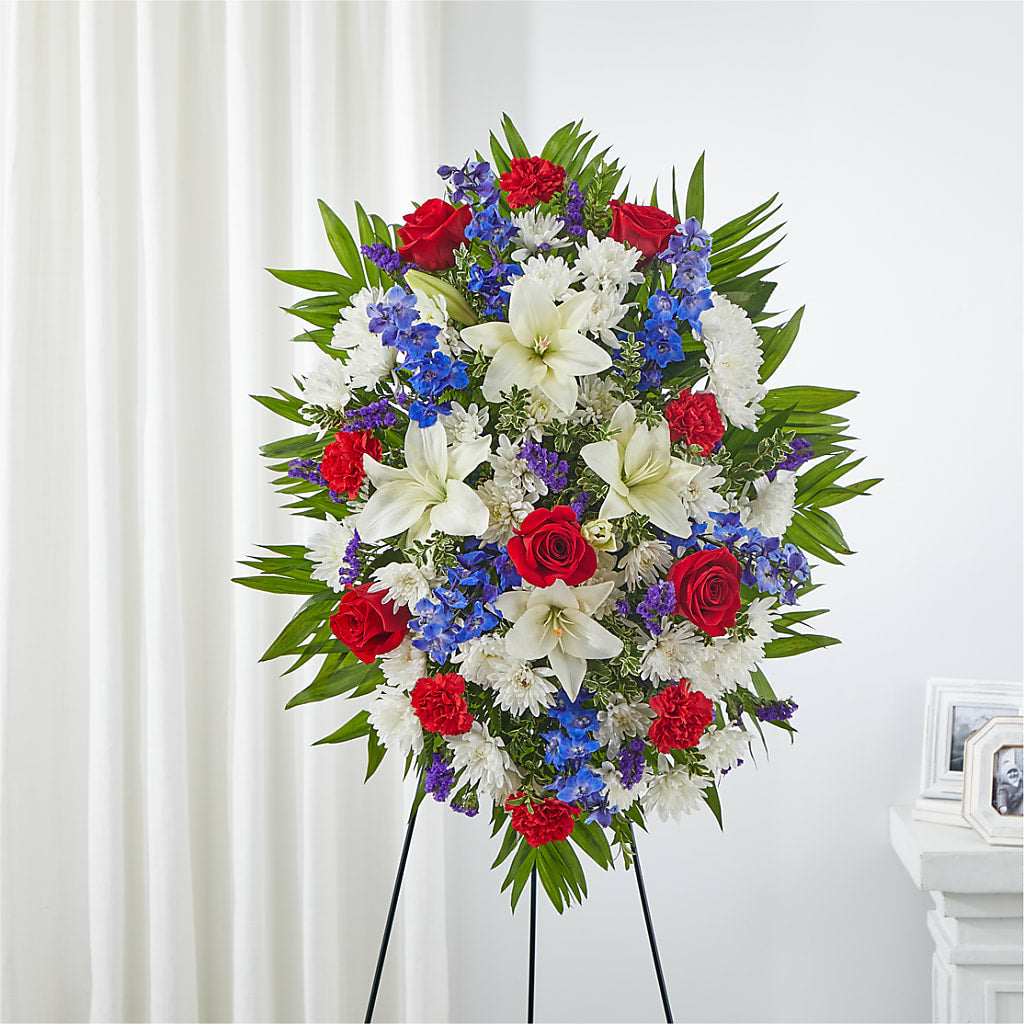 Cherished Service Standing Spray – EUGENE'S FLOWER HOME, Springfield OR