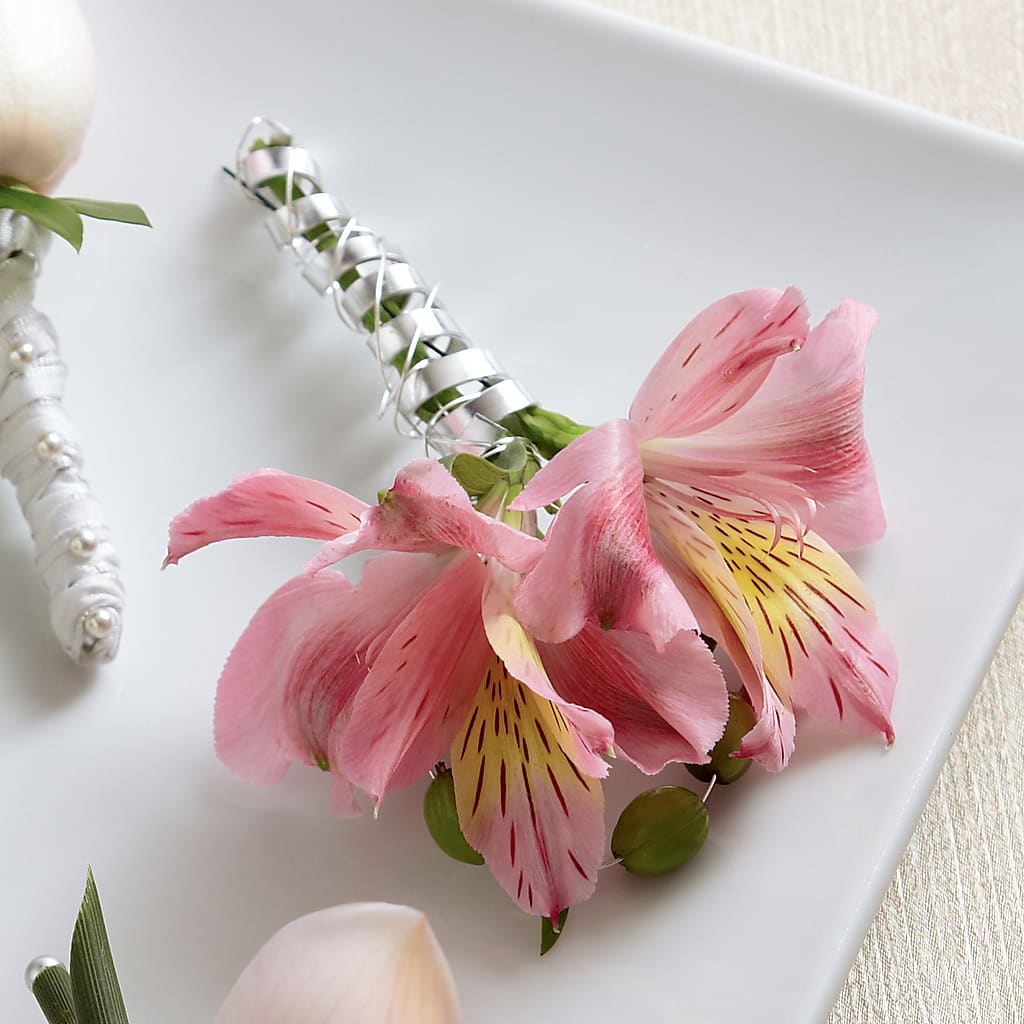 Pink Peruvian Lily Boutonniere – EUGENE'S FLOWER HOME, Springfield OR