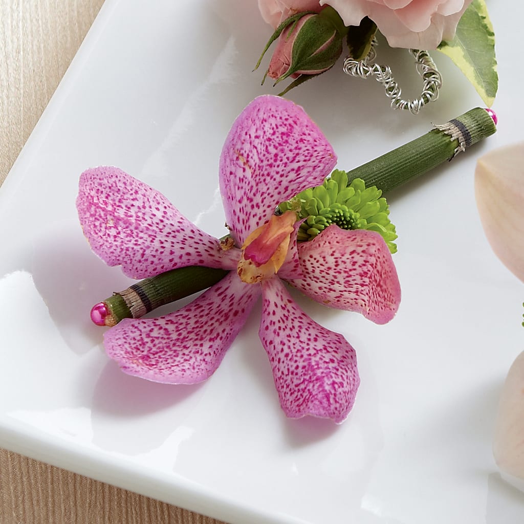 Pink Mokara Boutonniere – EUGENE'S FLOWER HOME, Springfield OR