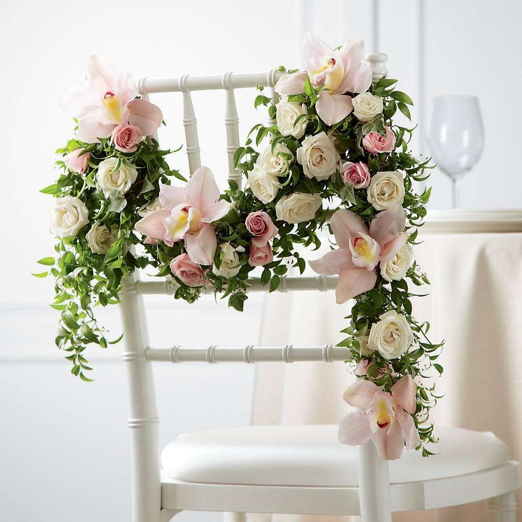 Orchid Rose Chair Décor – EUGENE'S FLOWER HOME, Springfield OR