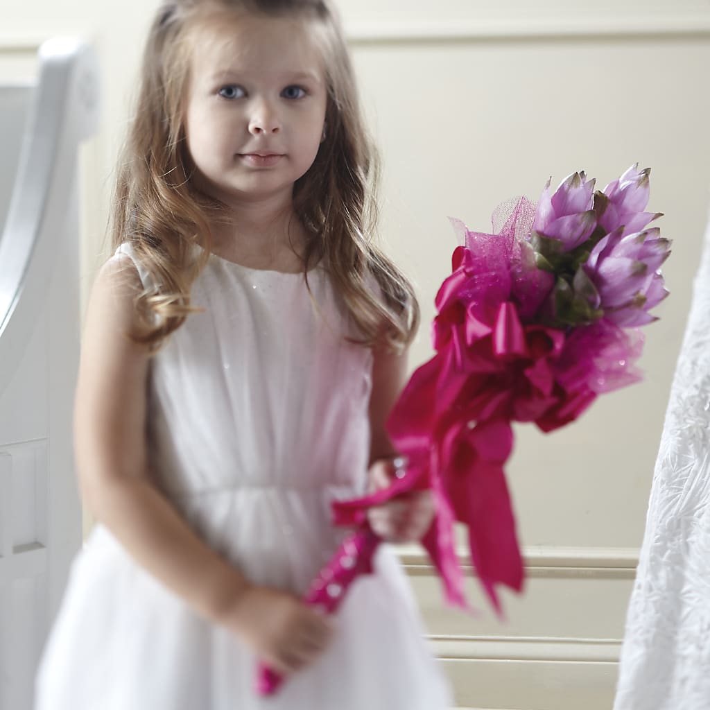 Sparkle Pink Flower Girl Bouquet – EUGENE'S FLOWER HOME, Springfield OR