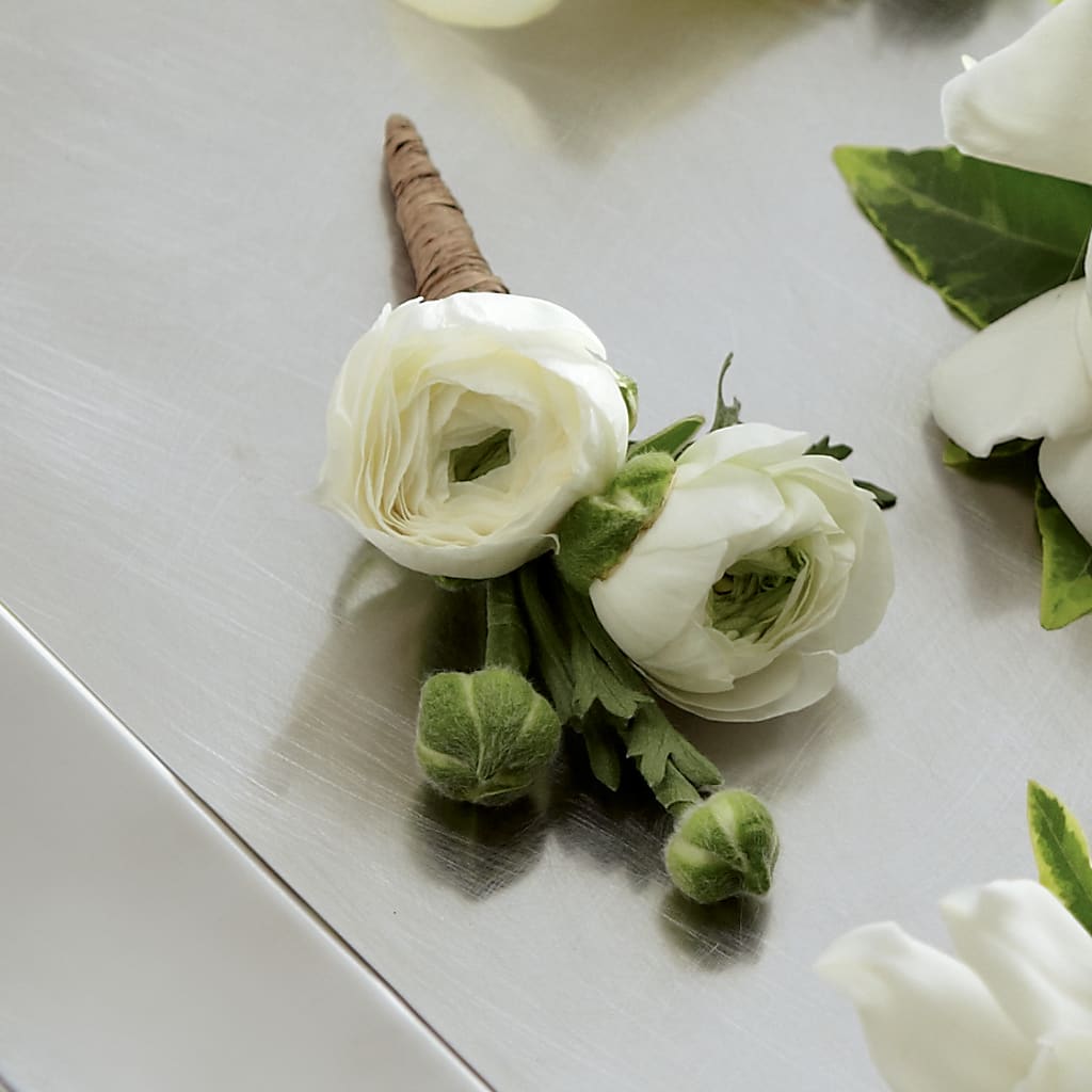 White Ranunculus Boutonniere – EUGENE'S FLOWER HOME, Springfield OR
