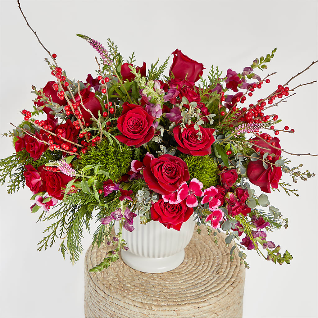 Big Red Bow Bouquet – EUGENE'S FLOWER HOME, Springfield OR