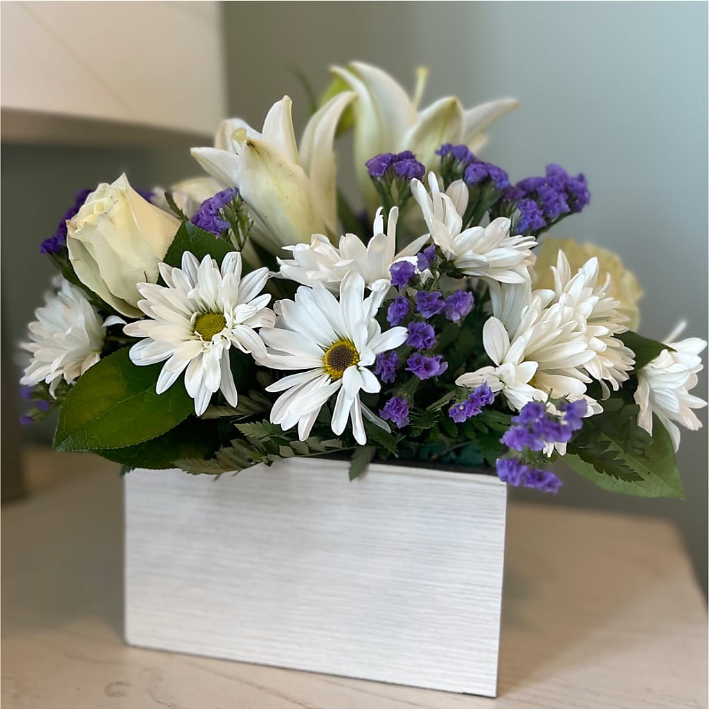 Beyond Blue Box Bouquet – EUGENE'S FLOWER HOME, Springfield OR