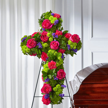 Tribute Rose Floral Cross – EUGENE'S FLOWER HOME, Springfield OR