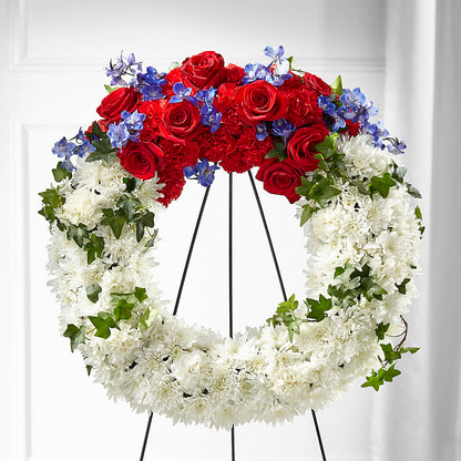 Patriotic Passion Wreath – EUGENE'S FLOWER HOME, Springfield OR
