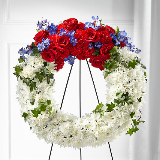 Patriotic Passion Wreath – EUGENE'S FLOWER HOME, Springfield OR