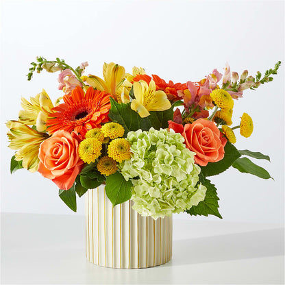 Autumn Sunshine Bouquet with Ivory Vase – EUGENE'S FLOWER HOME, Springfield OR