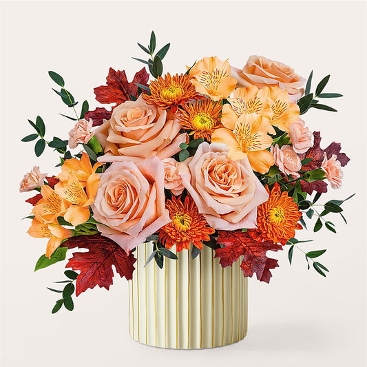 Spiced Latte Bouquet with Ivory Vase – EUGENE'S FLOWER HOME, Springfield OR