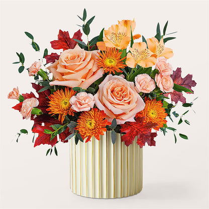 Spiced Latte Bouquet with Ivory Vase – EUGENE'S FLOWER HOME, Springfield OR