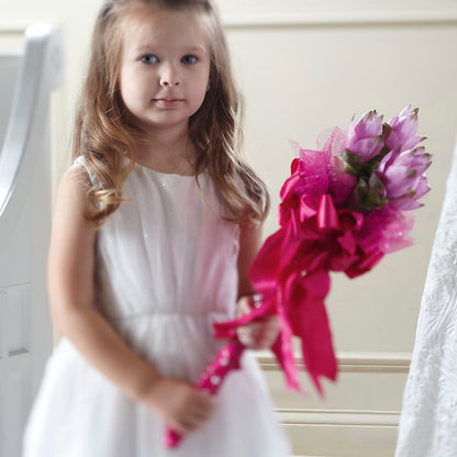 Sparkle Pink Flower Girl Bouquet – EUGENE'S FLOWER HOME, Springfield OR